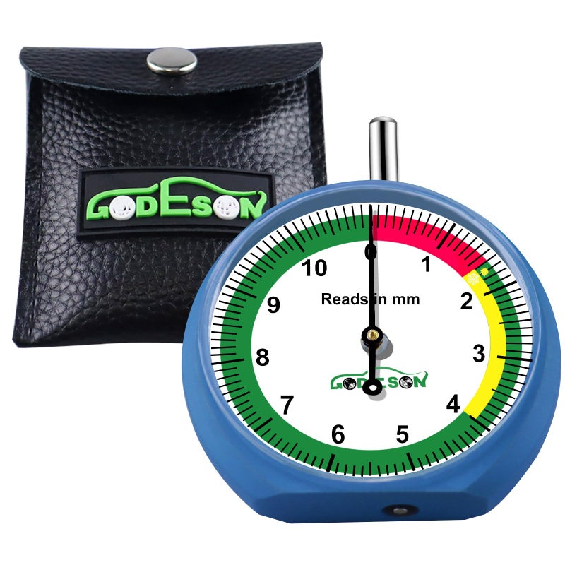 GODESON 88703 Dial Tire Tread Depth Gauge in MM,Professional for Motorcycle, Car,Truck and Bus - Image 1